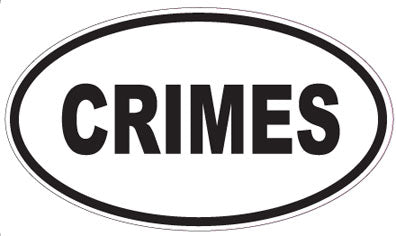 CRIMES - Oval Sticker