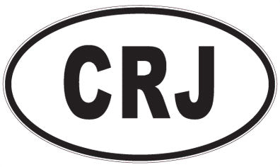 CRJ - 3 Letter Initials Oval Sticker