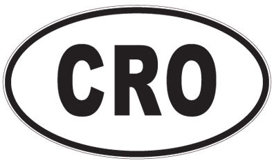 CRO - 3 Letter Initials Oval Sticker