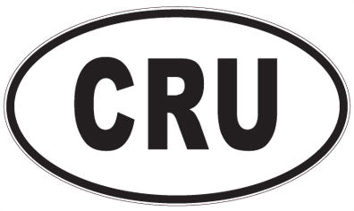 CRU - 3 Letter Initials Oval Sticker
