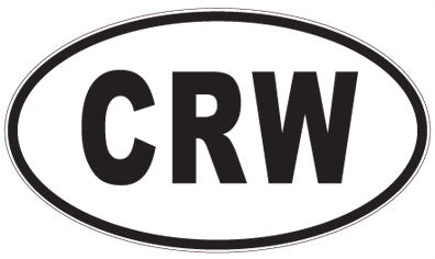 CRW - 3 Letter Initials Oval Sticker
