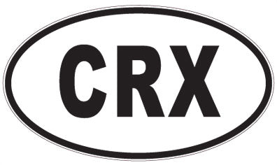 CRX - 3 Letter Initials Oval Sticker