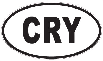 CRY - 3 Letter Initials Oval Sticker