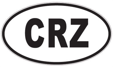 CRZ - 3 Letter Initials Oval Sticker