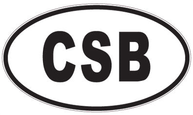 CSB - 3 Letter Initials Oval Sticker