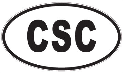 CSC - 3 Letter Initials Oval Sticker
