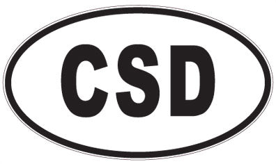 CSD - 3 Letter Initials Oval Sticker