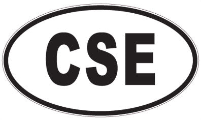 CSE - 3 Letter Initials Oval Sticker