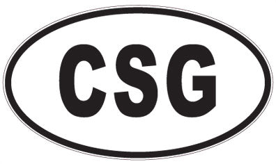 CSG - 3 Letter Initials Oval Sticker