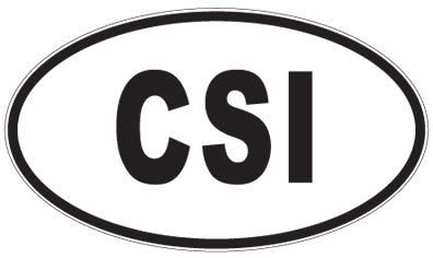 CSI - 3 Letter Initials Oval Sticker