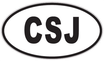 CSJ - 3 Letter Initials Oval Sticker