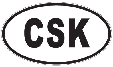 CSK - 3 Letter Initials Oval Sticker
