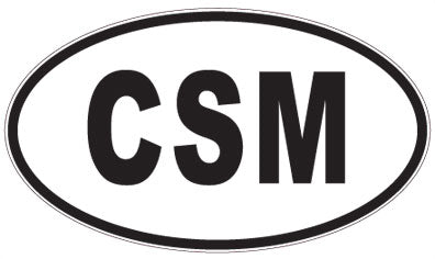 CSM - 3 Letter Initials Oval Sticker