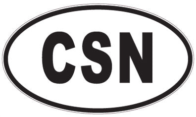 CSN - 3 Letter Initials Oval Sticker