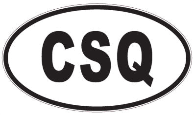 CSQ - 3 Letter Initials Oval Sticker