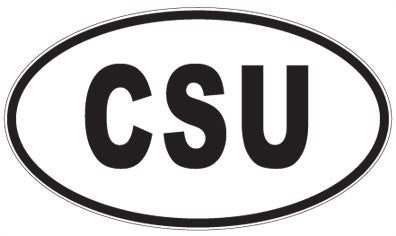 CSU - 3 Letter Initials Oval Sticker