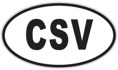 CSV - 3 Letter Initials Oval Sticker
