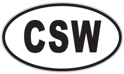 CSW - 3 Letter Initials Oval Sticker