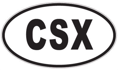 CSX - 3 Letter Initials Oval Sticker