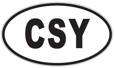 CSY - 3 Letter Initials Oval Sticker