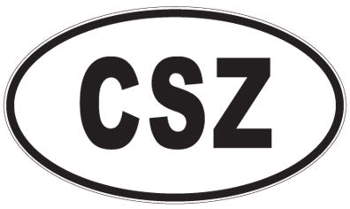 CSZ - 3 Letter Initials Oval Sticker