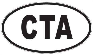 CTA - 3 Letter Initials Oval Sticker