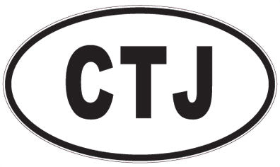 CTJ - 3 Letter Initials Oval Sticker