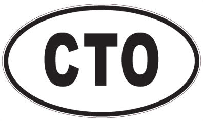CTO - 3 Letter Initials Oval Sticker