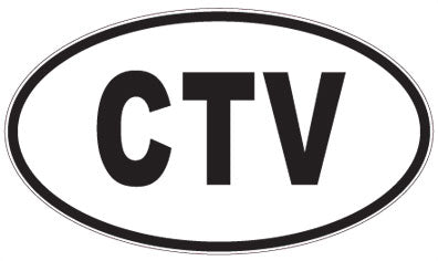 CTV - 3 Letter Initials Oval Sticker