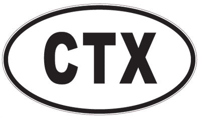 CTX - 3 Letter Initials Oval Sticker