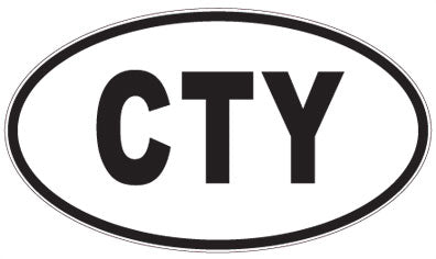 CTY - 3 Letter Initials Oval Sticker