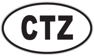 CTZ - 3 Letter Initials Oval Sticker