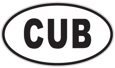 CUB - 3 Letter Initials Oval Sticker