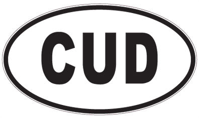 CUD - 3 Letter Initials Oval Sticker