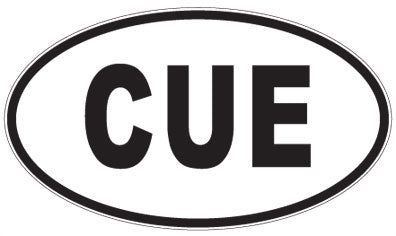 CUE - 3 Letter Initials Oval Sticker