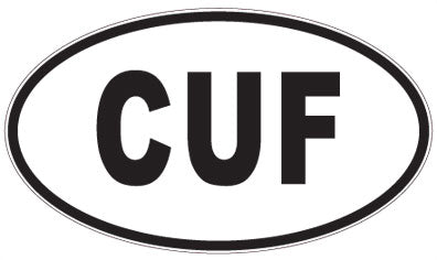 CUF - 3 Letter Initials Oval Sticker