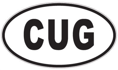 CUG - 3 Letter Initials Oval Sticker