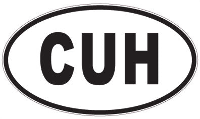 CUH - 3 Letter Initials Oval Sticker