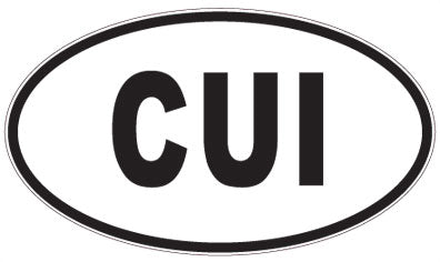 CUI - 3 Letter Initials Oval Sticker