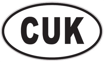 CUK - 3 Letter Initials Oval Sticker