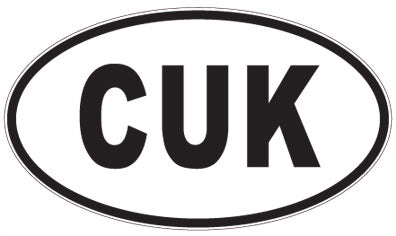 CUK - 3 Letter Initials Oval Sticker