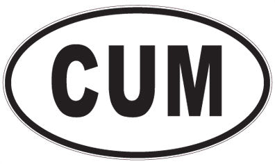 CUM - 3 Letter Initials Oval Sticker