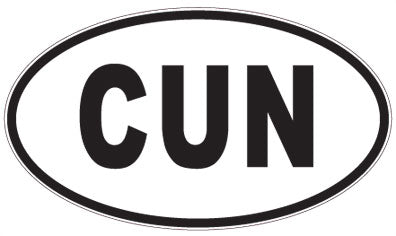 CUN - 3 Letter Initials Oval Sticker