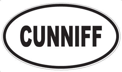CUNNIFF - Oval Sticker