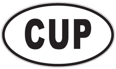 CUP - 3 Letter Initials Oval Sticker