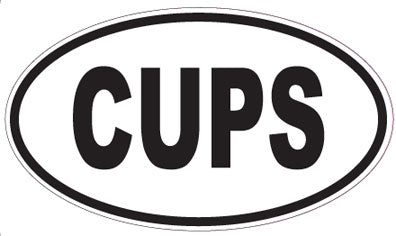 CUPS - Oval Sticker