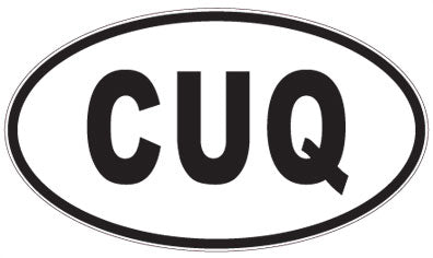 CUQ - 3 Letter Initials Oval Sticker