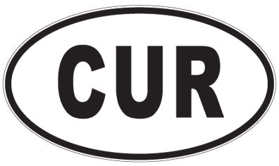 CUR - 3 Letter Initials Oval Sticker