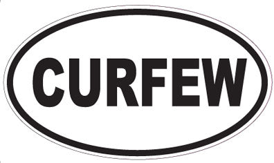 CURFEW - Oval Sticker