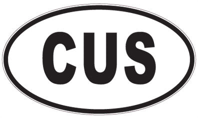 CUS - 3 Letter Initials Oval Sticker